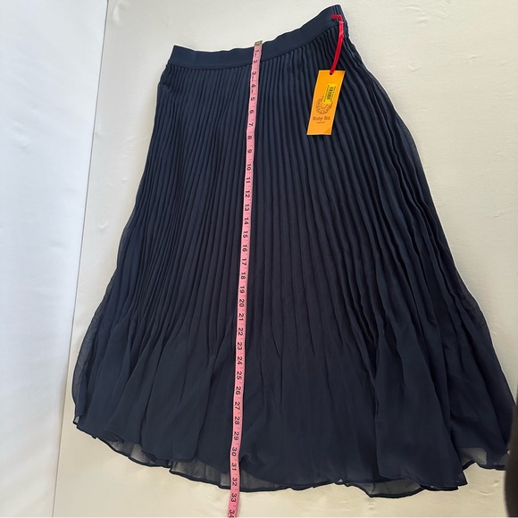 Ruby Rd. Navy Pleated Elastic Waist Maxi Skirt Size L NWT - Picture 6 of 7